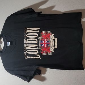 Vintage London Black Ringspun Cotton Short Sleeve Crewneck T-shirt Mens Large